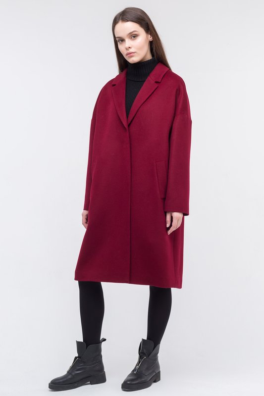 Manteau Bordeaux Surdimensionné