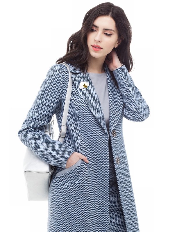 Manteau gris en tweed