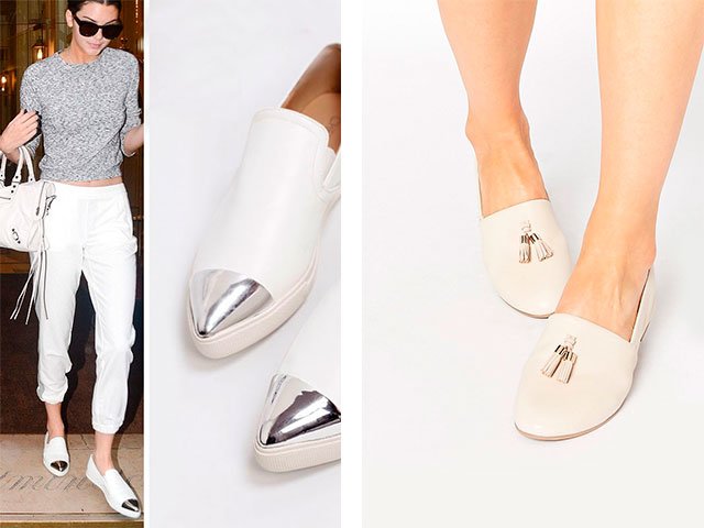 Look avec des mocassins blancs et un insert