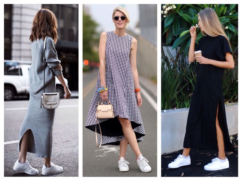 Sneakers avec une robe