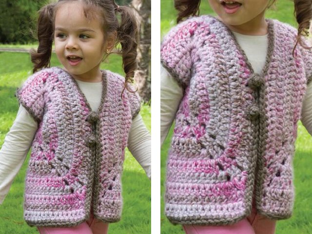 Tricoter un gilet pour une fille avec des aiguilles à tricoter et au crochet