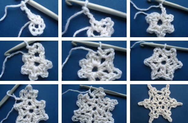 Flocons de neige au crochet