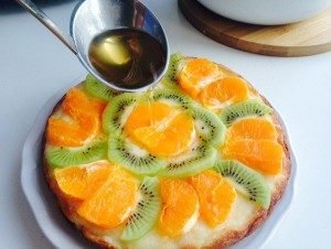 Wrongel braadpan met fruit