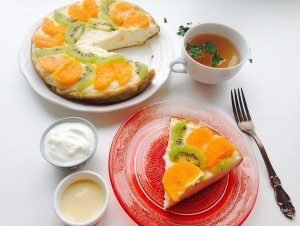 Wrongel braadpan met fruit