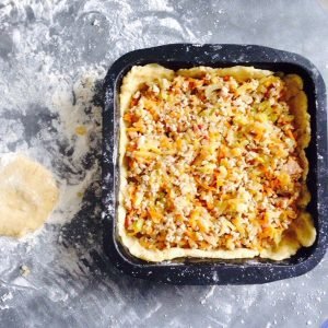 Tourte au porc et aux légumes