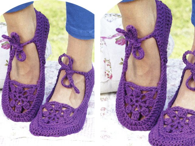 Gehaakte slippers: foto- en video-tutorials voor beginners