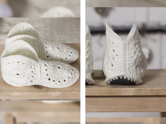 Gehaakte slippers: foto- en video-tutorials voor beginners