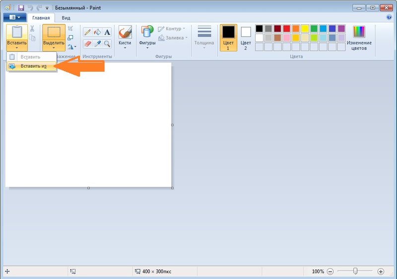 Coller l'image dans Paint