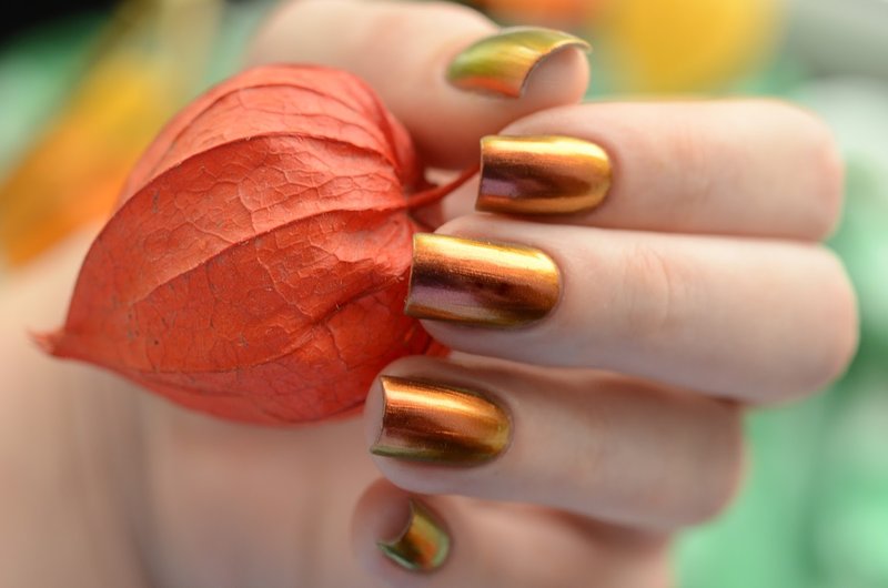 Ongles Orange Caméléon