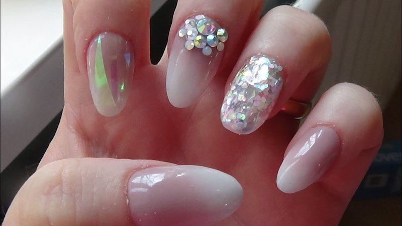 Manicure met mica en strass