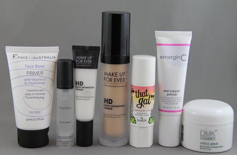 Différentes marques de base de maquillage