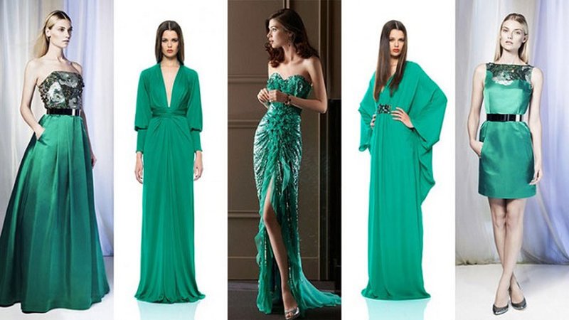 Trajes para el Año Nuevo 2019 en colores verdes.