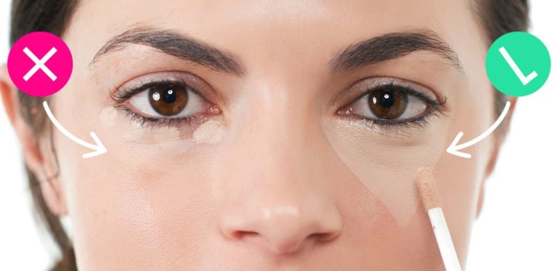 Correcte en onjuiste toepassing van concealer