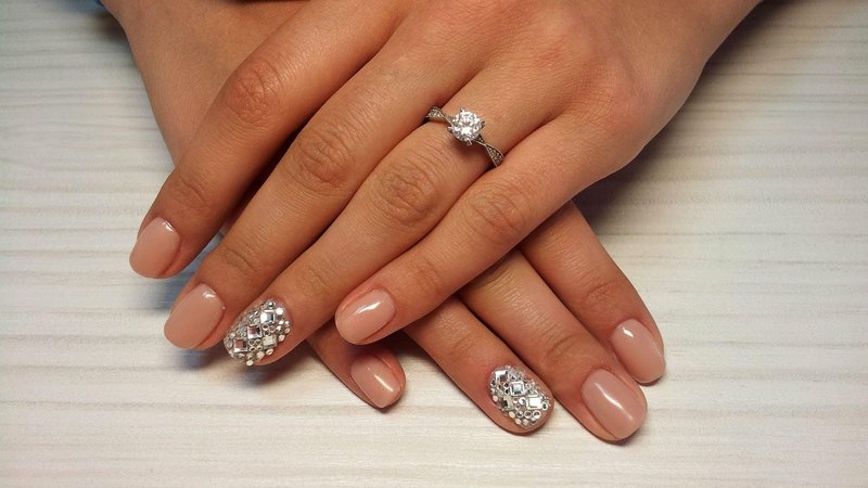 Strass nagels manicure