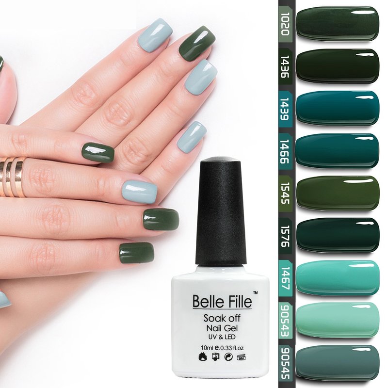 Différentes options pour le vernis gel vert