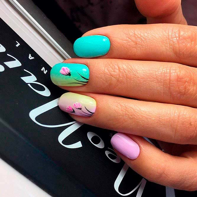 Lente bloemen manicure met schellak