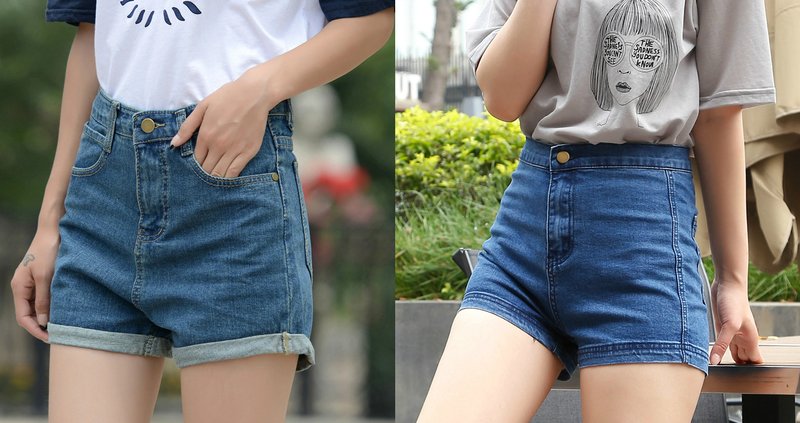 Denim shorts met hoge taille