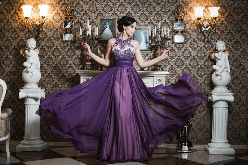 Robe de soirée violette