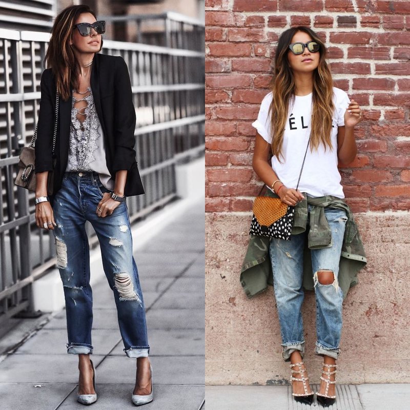 Belles filles en jeans boyfriend