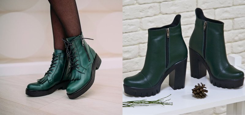 Bottes d'automne hiver bleu vert