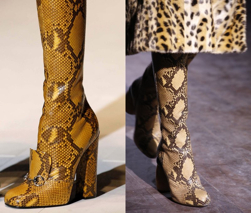 Bottes hautes pour l'hiver 2019-2020 en peau de reptile