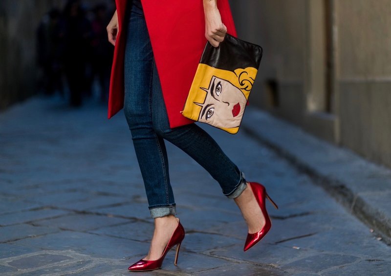 Chaussures rouges métallisées