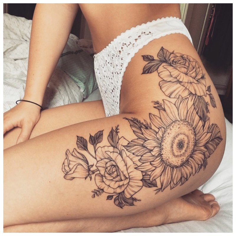 Tournesol sur la cuisse