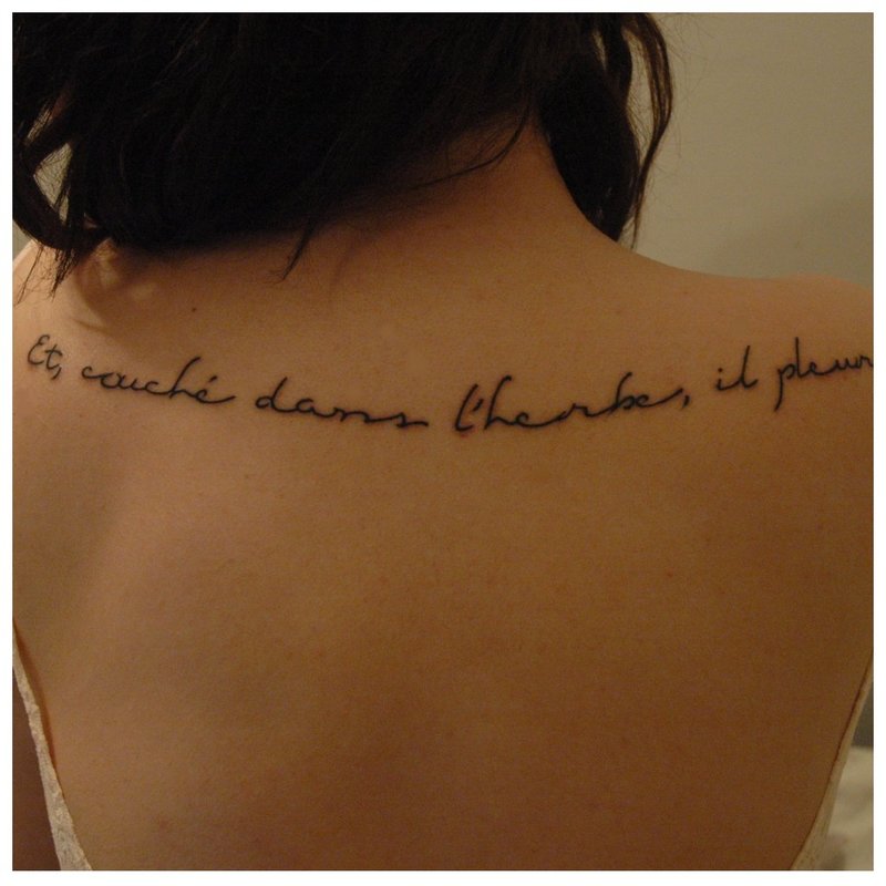 Tatouage inscription française