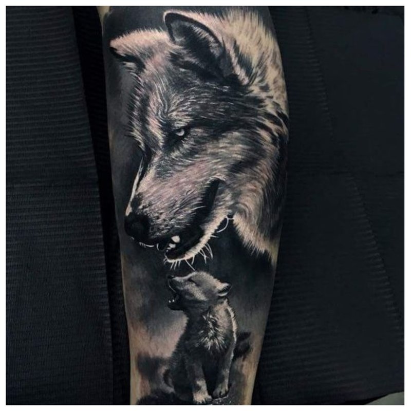 Mannelijke wolfentattoo