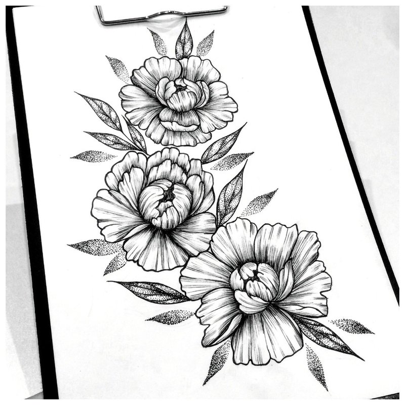 Bloemschets voor tattoo