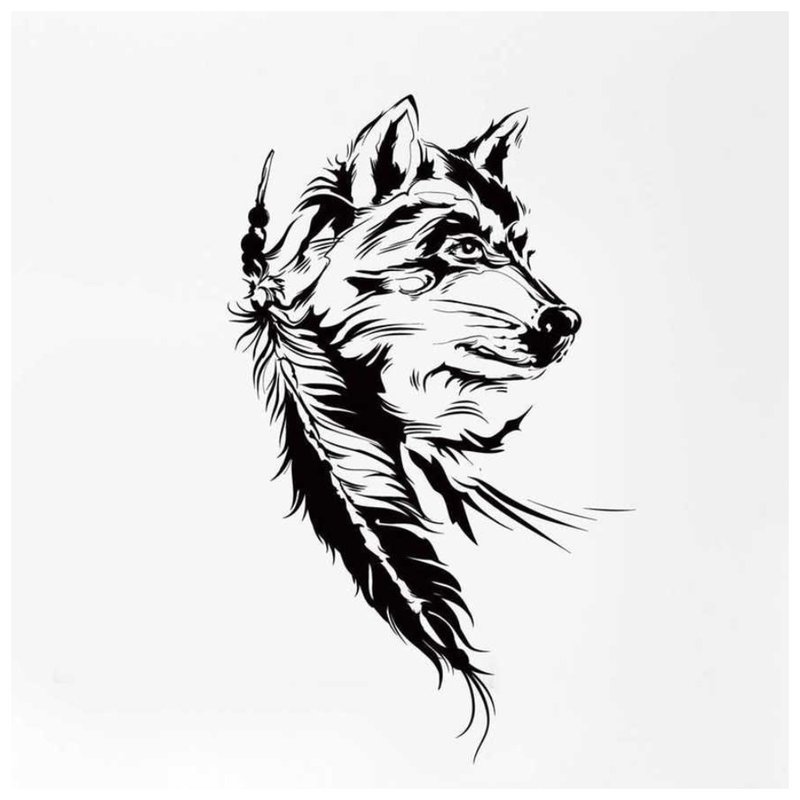 Esquisse de loup pour tatouage