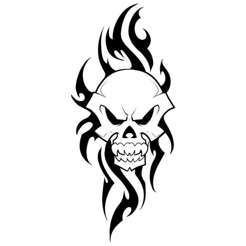 Skull - sketch pour tatouage