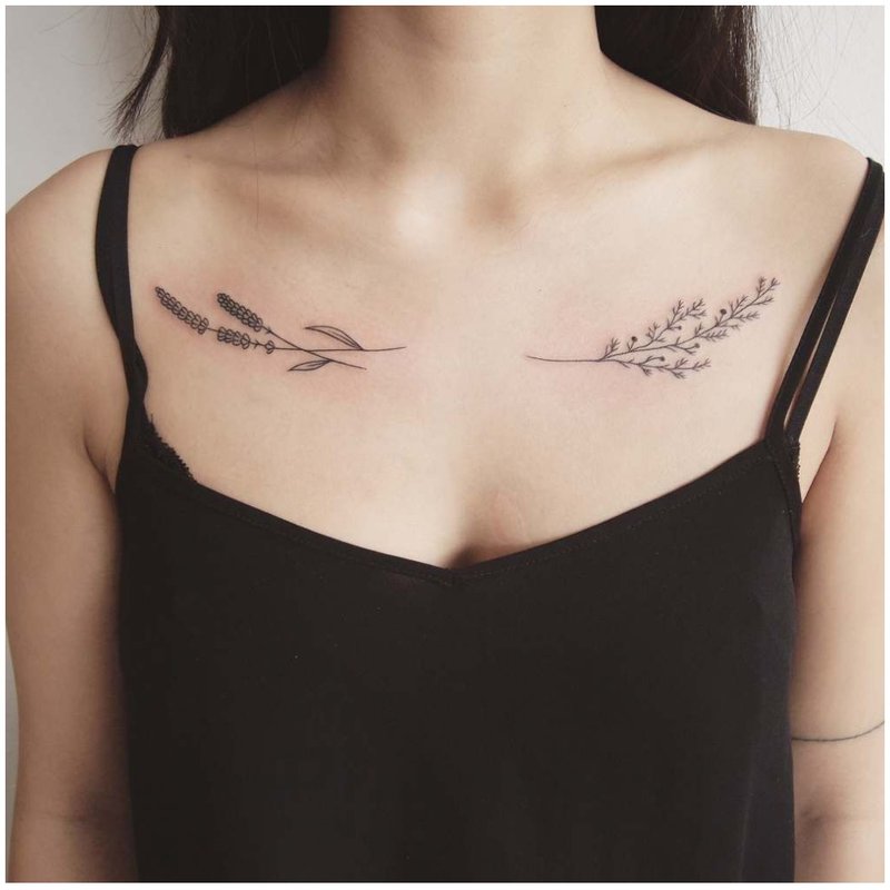 Tatouages ​​claviculaires symétriques