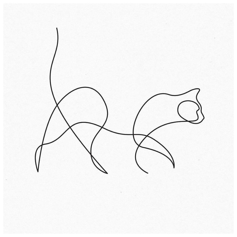 Croquis de tatouage contour de chat