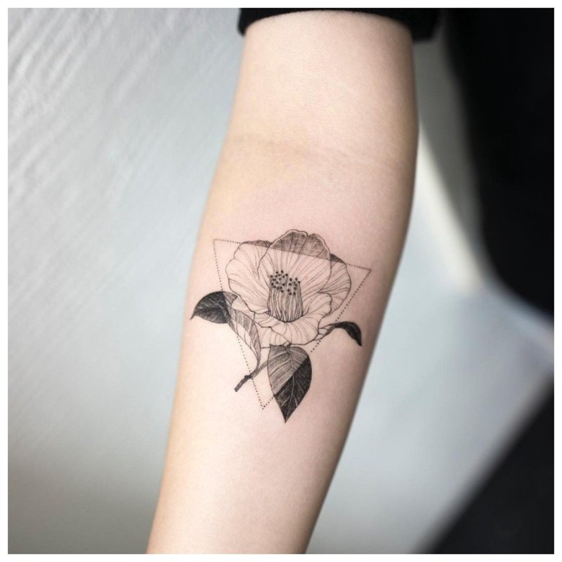 Fleur minimaliste avec un triangle