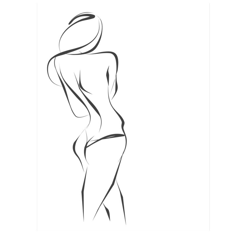 Esquisse d'une silhouette féminine de tatouage