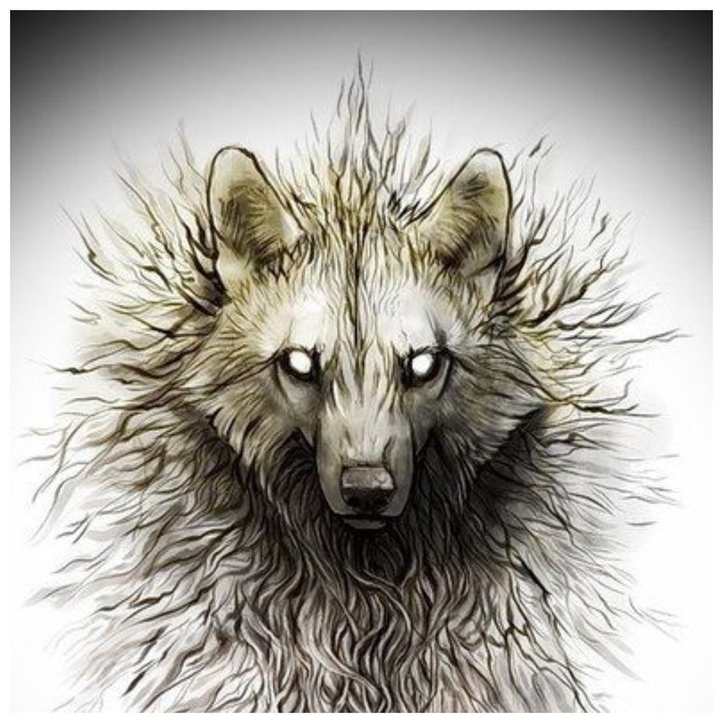 Enge wolf - schets voor tattoo