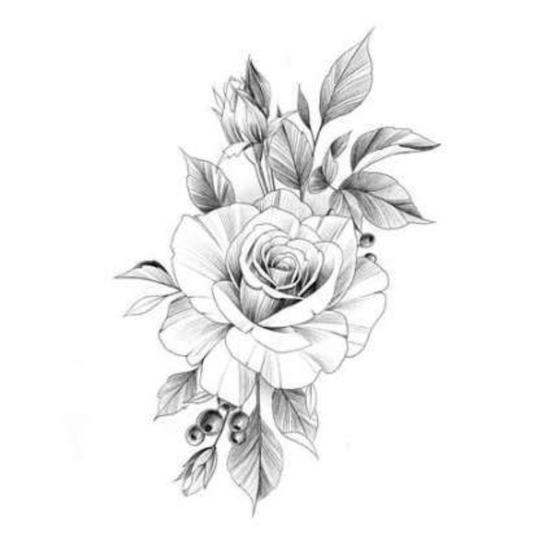 Bloemenschets voor tattoo.